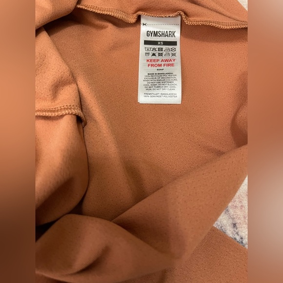 GYMSHARK TRAINING LONG SLEEVE CROP TOP SIZE XS TOFFEE BROWN RUST - Picture 6 of 6